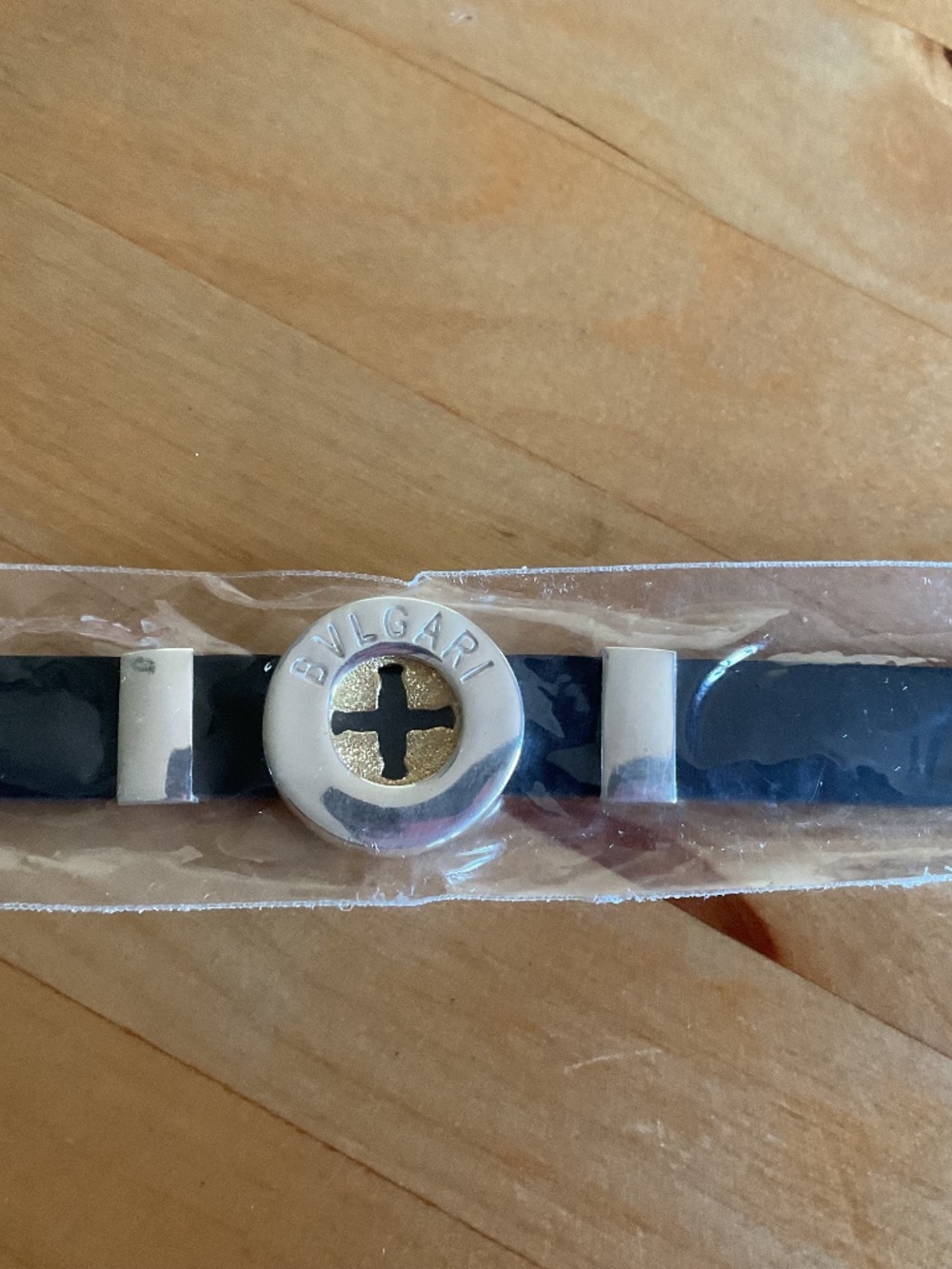 NWOT Sterling Silver 925 Black Silicone Band Unisex Greek Design Brass